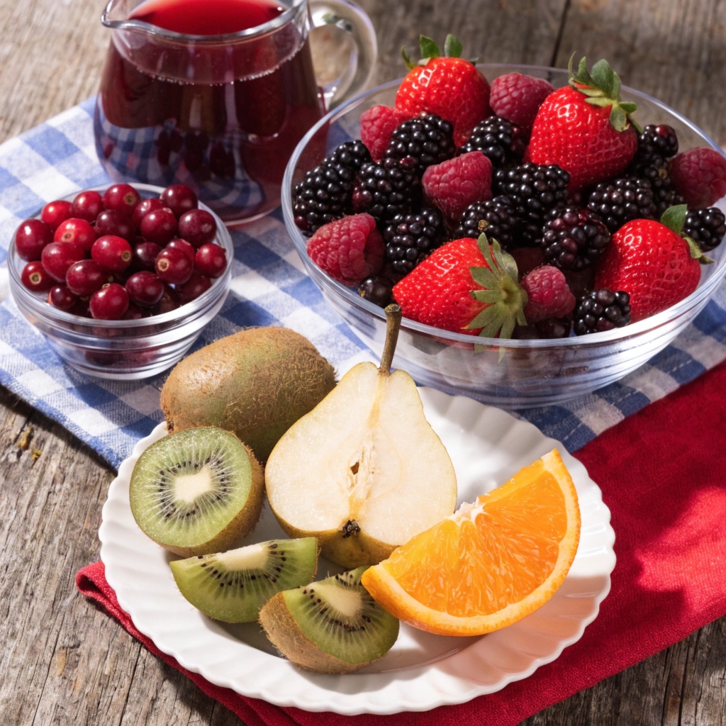 Natural ingredients used in Alvorinex — botanical extracts, vitamins and minerals arranged on a wooden surface